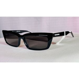 BALENCIAGA- BB0047S- Black & White -Rectangle Ski-Frame- Ladies Sunglasses- NWT